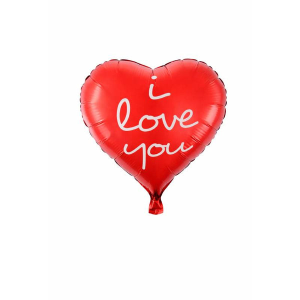 Minimal “I Love You” Red Heart Foil Balloon ❤️