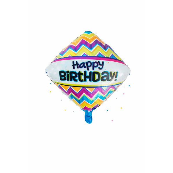 Colorful Zigzag “Happy Birthday” Foil Balloon 🎉🌈