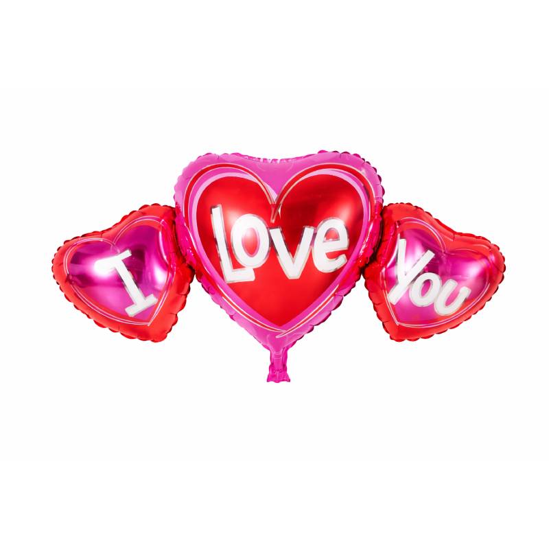 “I Love You” Triple Heart Foil Balloon Set 💖❤️💖