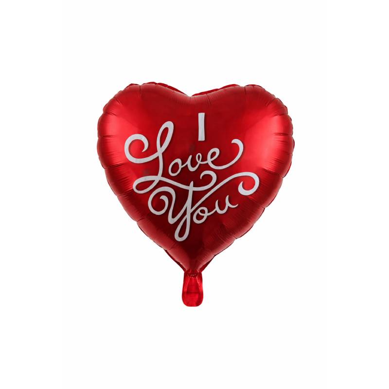 Elegant “I Love You” Script Red Heart Foil Balloon ❤️✨