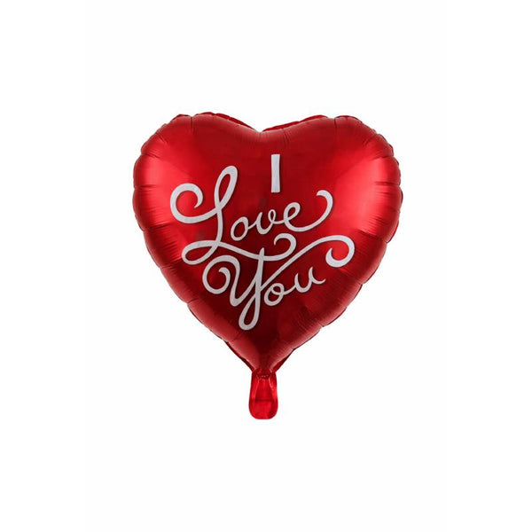 Elegant “I Love You” Script Red Heart Foil Balloon ❤️✨
