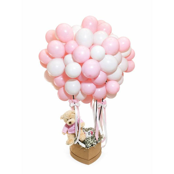 🎀 Pink Cloud Teddy Balloon Box 🧸💗
