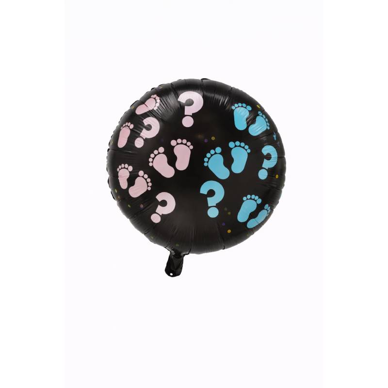 Black Gender Reveal Footprints Foil Balloon 👣💙💗